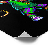 Funny Dabbing Boy Mardi Gras Karneval Parade Boy K Poster (Ecke)