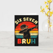 Funny Dabbing Boy Six Seven Bruh 67 Meme 6 7 Slang Karte (Gelbe Blume)