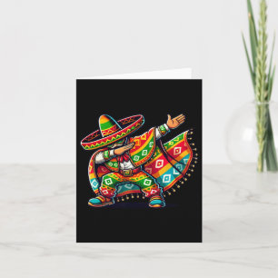Funny Dabbing Boys Mexican Poncho Cinco De Mayo Karte