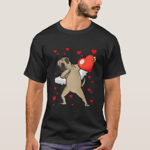 Funny Dabbing Bullmastiff Hund Herz Valentine's Da T-Shirt