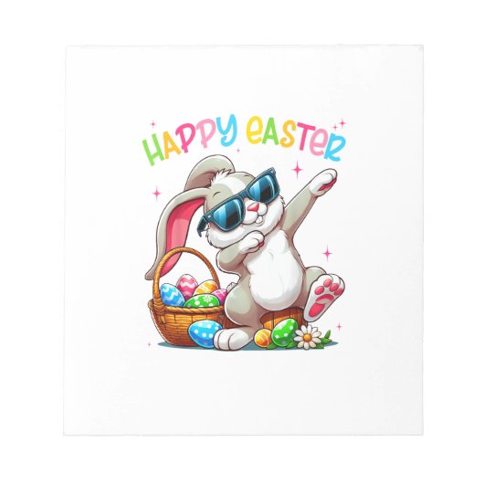 Funny Dabbing Bunny Easter Happy Easter for Boys G Notizblock (Vorderseite)