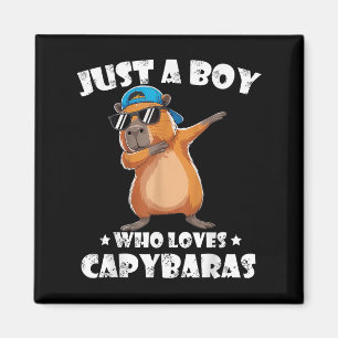 Funny Dabbing Capybara Tragend Hat Animal Lover Ki Magnet