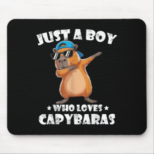Funny Dabbing Capybara Tragend Hat Animal Lover Ki Mousepad