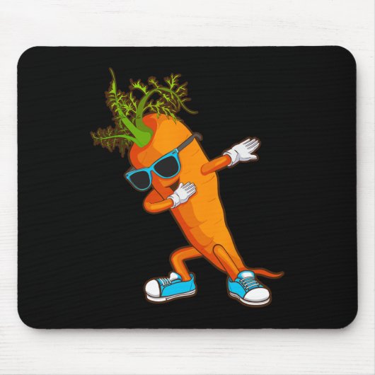 Funny Dabbing Carrot Geschenk Niedliches Gemüse Lo Mousepad (Vorne)