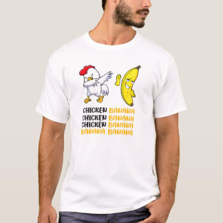 Funny Dabbing Chicken and Banana Graphic T-Shirt