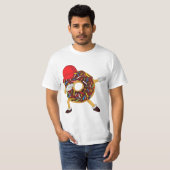Funny Dabbing Chocolate Sprinkles Donut T-Shirt (Vorne ganz)