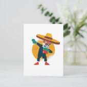 Funny Dabbing CincoDeMayo Skeleton Zucker Schädel Postkarte (Stehend Vorderseite)