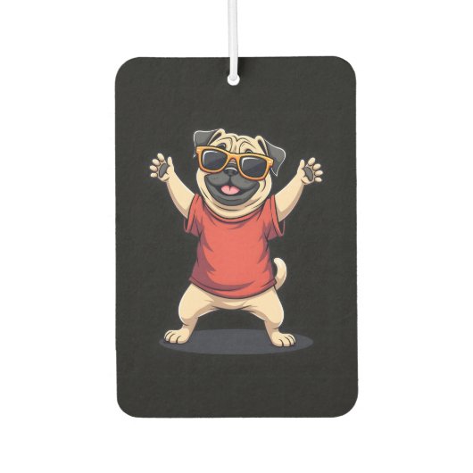 Funny Dabbing Dab Mops Hunde Tiere Tanz Tier Welpe Autolufterfrischer (Vorderseite)