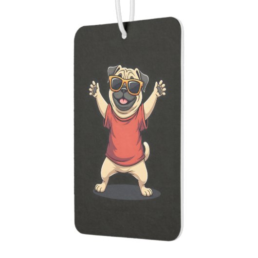 Funny Dabbing Dab Mops Hunde Tiere Tanz Tier Welpe Autolufterfrischer (Links)