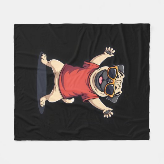 Funny Dabbing Dab Mops Hunde Tiere Tanz Tier Welpe Fleecedecke (Vorderseite (Horizontal))