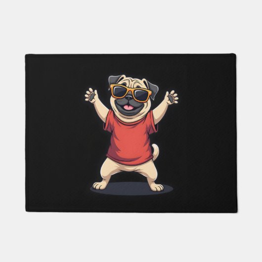 Funny Dabbing Dab Mops Hunde Tiere Tanz Tier Welpe Fußmatte (Vorderseite)