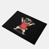 Funny Dabbing Dab Mops Hunde Tiere Tanz Tier Welpe Fußmatte (Schrägansicht)
