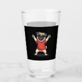 Funny Dabbing Dab Mops Hunde Tiere Tanz Tier Welpe Glas (Vorderseite)