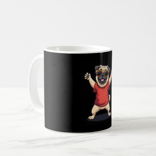 Funny Dabbing Dab Mops Hunde Tiere Tanz Tier Welpe Kaffeetasse (Vorderseite Links)