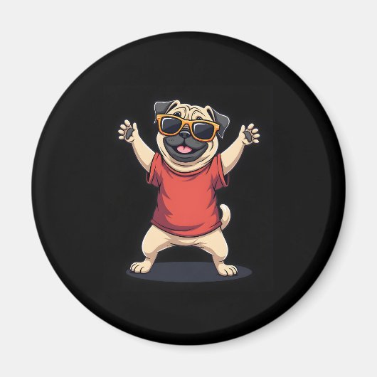 Funny Dabbing Dab Mops Hunde Tiere Tanz Tier Welpe Magnet (Vorne)