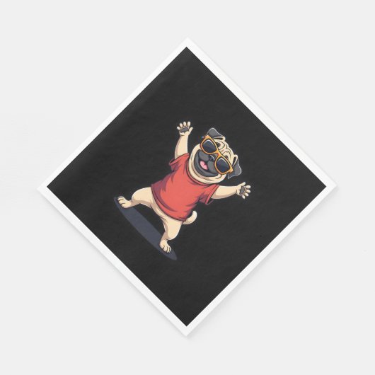 Funny Dabbing Dab Mops Hunde Tiere Tanz Tier Welpe Serviette (Ecke)