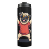 Funny Dabbing Dab Mops Hunde Tiere Tanz Tier Welpe Thermosbecher (Vorderseite)