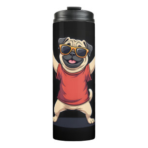 Funny Dabbing Dab Mops Hunde Tiere Tanz Tier Welpe Thermosbecher