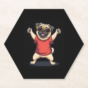 Funny Dabbing Dab Mops Hunde Tiere Tanz Tier Welpe Untersetzer