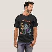 Funny Dabbing Dinosaur Rapper Spooky Halloween T-Shirt (Vorne ganz)