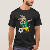 Funny Dabbing Dog Brazil Soccer Jersey Brazilian F T-Shirt (Vorderseite)