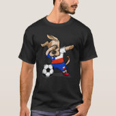 Funny Dabbing Dog Chile Soccer Jersey Chilean Foot T-Shirt (Vorderseite)