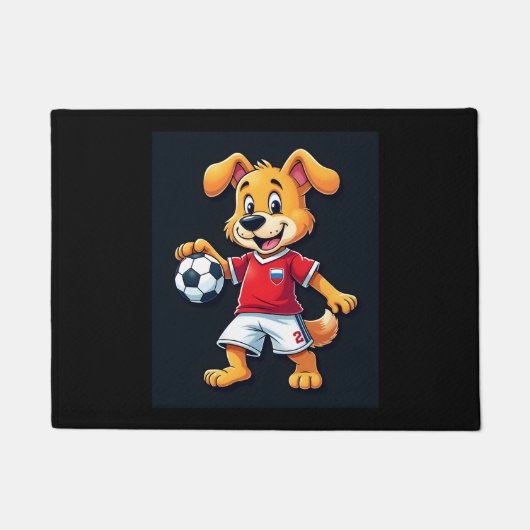 Funny Dabbing Dog Russland Fußball Jersey Russisch Fußmatte (Vorderseite)