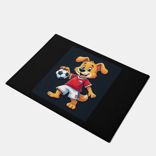 Funny Dabbing Dog Russland Fußball Jersey Russisch Fußmatte (Schrägansicht)