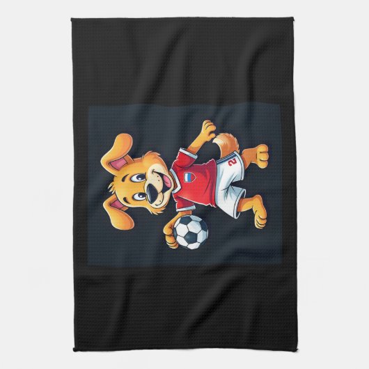 Funny Dabbing Dog Russland Fußball Jersey Russisch Geschirrtuch (Vertikal)