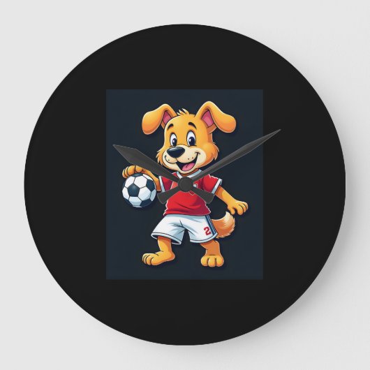 Funny Dabbing Dog Russland Fußball Jersey Russisch Große Wanduhr (Vorderseite)