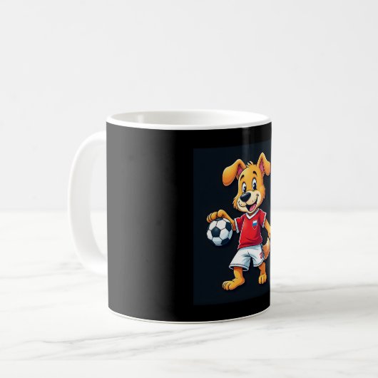 Funny Dabbing Dog Russland Fußball Jersey Russisch Kaffeetasse (Vorderseite Links)