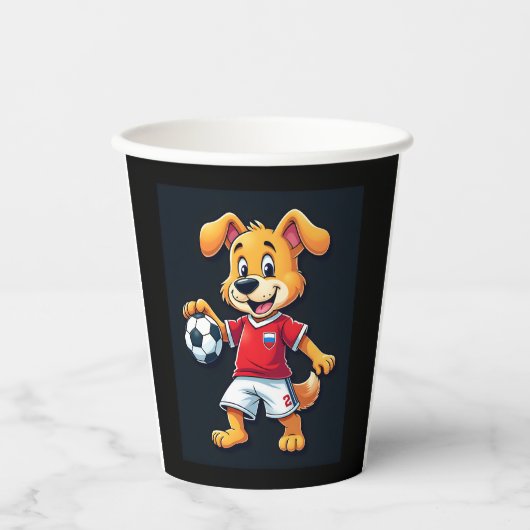 Funny Dabbing Dog Russland Fußball Jersey Russisch Pappbecher (Vorderseite)