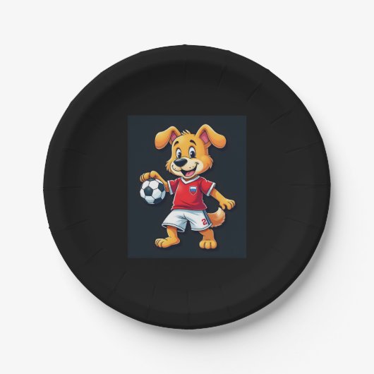 Funny Dabbing Dog Russland Fußball Jersey Russisch Pappteller (Vorderseite)