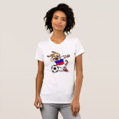 Funny Dabbing Dog Russland Fußball Jersey Russisch T-Shirt (Vorne ganz)