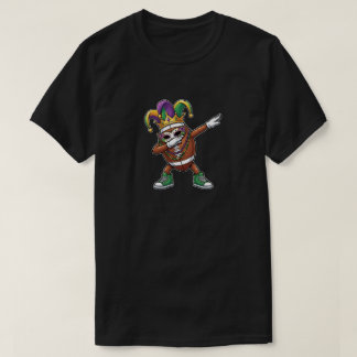Funny Dabbing football Ball Mardi Gras Jester Hat T-Shirt