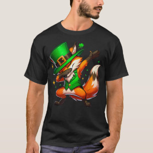 Funny Dabbing Fox St Patricks Day Boys Girls Dab T-Shirt