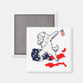 Funny Dabbing Great Pyrenäen auf der amerikanische Magnet (Vorderseite/Rückseite)