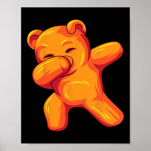 Funny Dabbing Gummy Bären tanzen Gummy Bären Birth Poster