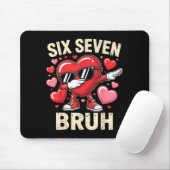 Funny Dabbing Heart 67 Bruh Six Seven Meme Valenti Mousepad (Mit Mouse)