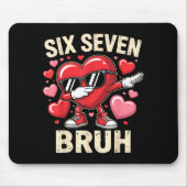 Funny Dabbing Heart 67 Bruh Six Seven Meme Valenti Mousepad (Vorne)