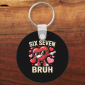 Funny Dabbing Heart 67 Bruh Six Seven Meme Valenti Schlüsselanhänger (Vorderseite)