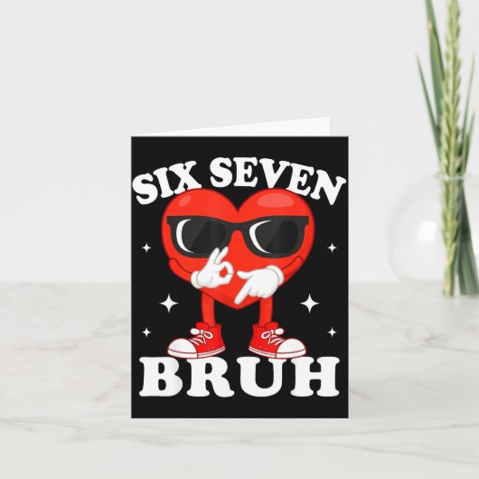 Funny Dabbing Heart Bruh 67 Meme Valentine's Day Karte (Vorderseite)