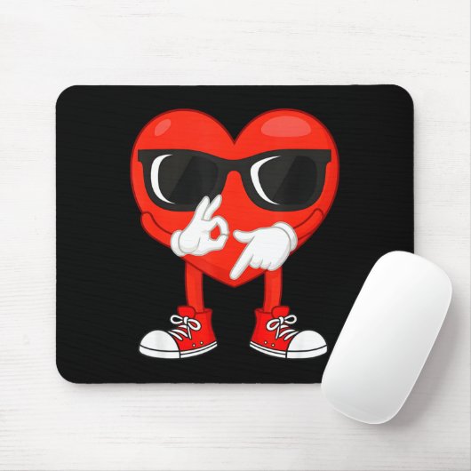 Funny Dabbing Heart Valentines Day 67 Six Seven Lo Mousepad (Mit Mouse)