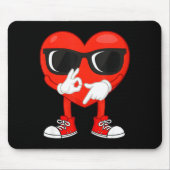 Funny Dabbing Heart Valentines Day 67 Six Seven Lo Mousepad (Vorne)