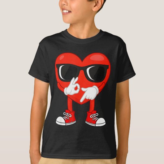 Funny Dabbing Heart Valentines Day 67 Six Seven Lo T-Shirt (Vorderseite)