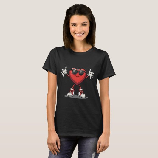 Funny Dabbing Herz Valentine T-Shirt (Vorne ganz)
