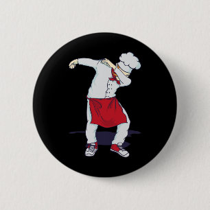 Funny Dabbing Hibachi Koch Niedlicher Leiter Koch  Button