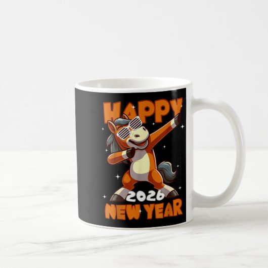 Funny Dabbing Horse Happy Lunar New Year 2026 Year Kaffeetasse (Rechts)
