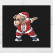 Funny Dabbing Hund Weihnachten Pajamas Geschenk fü Schaumweinetikett (Einzelnes Label)