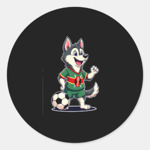 Funny Dabbing Husky Dog Kenya Football - Kenyan Fl Runder Aufkleber